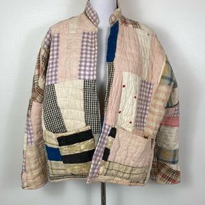 Patchwork Bomber Jacket in Pastel Tones